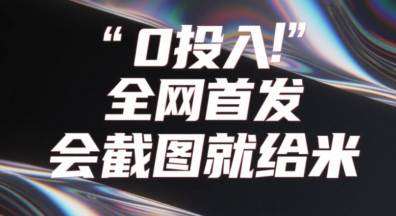 0投入，全网首发，会截图就给米，用户亲测有效，赶紧撸小白网创_互联网创业项目_网络创业小白网创