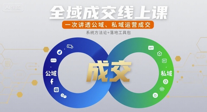 全域成交线上课，一次讲透公域、私域运营成交小白网创_互联网创业项目_网络创业小白网创