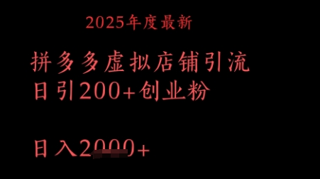 拼多多复制粘贴日引200+付费创业粉，月入1w最新教程小白网创_互联网创业项目_网络创业小白网创