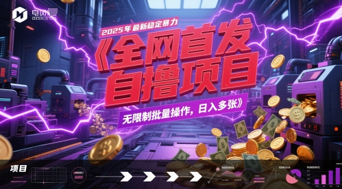 全网首发，2025年最新稳定暴力全自动自撸项目，无限制批量操作，日入多张【揭秘】小白网创_互联网创业项目_网络创业小白网创