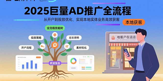 （15608期）2025巨量AD推广全流程，从开户到投放优化，实现本地实体业务高效获客小白网创_互联网创业项目_网络创业小白网创