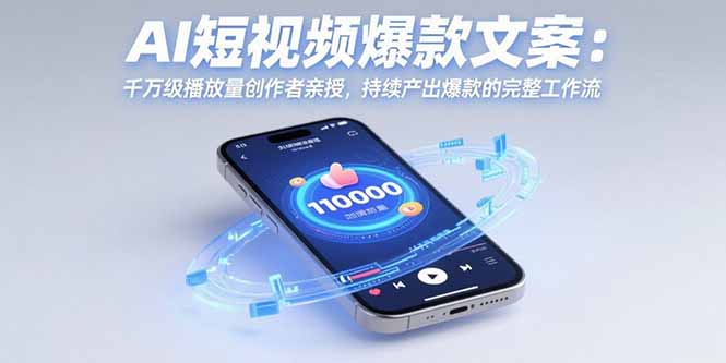 （15569期）AI短视频爆款文案：千万级播放量创作者亲授，持续产出爆款的完整工作流小白网创_互联网创业项目_网络创业小白网创