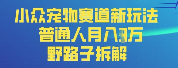 小众宠物赛道新玩法，普通人月入过1W的野路子拆解小白网创_互联网创业项目_网络创业小白网创
