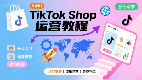 TikTok Shop从0到1运营教程，TikTok跨境电商新手必学课程小白网创_互联网创业项目_网络创业小白网创