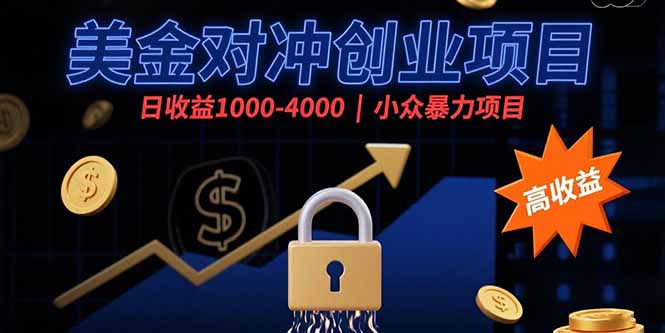 （15642期）美金对冲创业项目，日收益1000-4000，小众暴力项目小白网创_互联网创业项目_网络创业小白网创