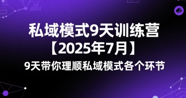 私域模式9天训练营【2025年7月】​9天带你理顺私域模式各个环节小白网创_互联网创业项目_网络创业小白网创