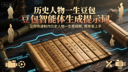 历史人物一生豆包智能体生成提示词，让你快速制作历史人物一生类视频，简单易上手小白网创_互联网创业项目_网络创业小白网创