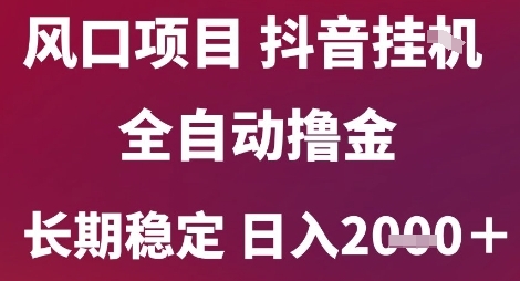 风口项目，六月最新玩法抖音无人挂G，全自动撸金，长期稳定 日入2k+【揭秘】小白网创_互联网创业项目_网络创业小白网创