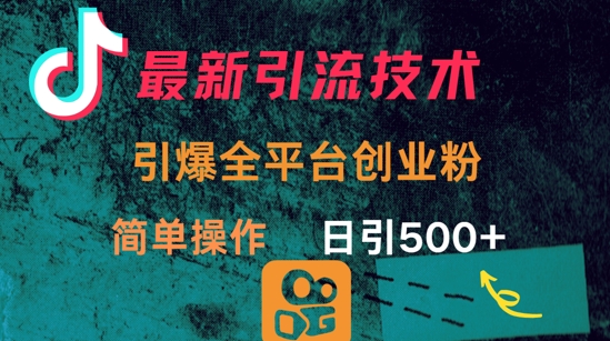 最新引流方法，引爆全平台的一个创业粉，简单操作日引300+小白网创_互联网创业项目_网络创业小白网创