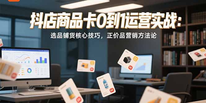 （15329期）抖店商品卡0到1运营实战：选品铺货核心技巧，正价品营销方法论小白网创_互联网创业项目_网络创业小白网创