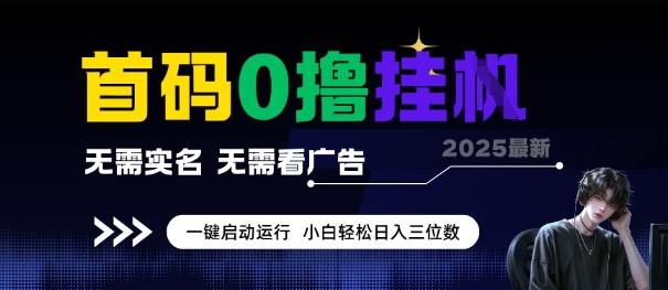 首码0撸全自动挂G项目，无需实名无需看广告，小白轻松日入3位数，多号短阵收益无上限【揭秘】小白网创_互联网创业项目_网络创业小白网创