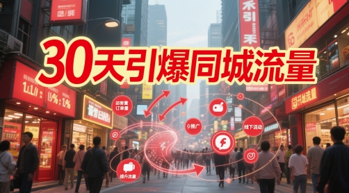 30天引爆同城流量：团购篇 认知篇 流量篇 来客篇 达人篇 老板人设IP篇 投流篇小白网创_互联网创业项目_网络创业小白网创