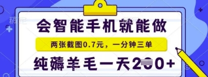 简单截图就能有收益，最适合小白做的副业，日入2张+轻轻松松小白网创_互联网创业项目_网络创业小白网创