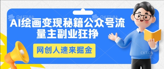 AI绘画变现秘籍：公众号流量主副业狂挣，网创人速来掘金小白网创_互联网创业项目_网络创业小白网创