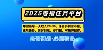 【零撸任务平台第二期】单账号一天收入20，任务多到做不完，实时到账，零门槛，可矩阵操作小白网创_互联网创业项目_网络创业小白网创