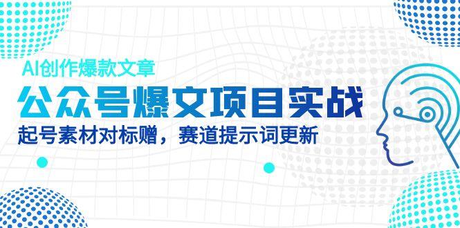 （14709期）公众号爆文项目实战，AI创作爆款文章，起号素材对标赠（附赛道AI提示词）小白网创_互联网创业项目_网络创业小白网创