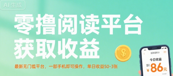零撸阅读平台获取收益，最新无门槛平台，一部手机即可操作，单日收益50-3张【揭秘】小白网创_互联网创业项目_网络创业小白网创