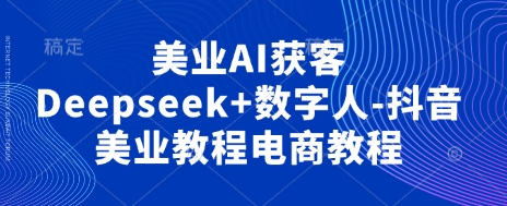 美业AI获客Deepseek+数字人-抖音美业教程电商教程小白网创_互联网创业项目_网络创业小白网创