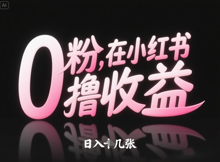 0粉在小红书撸收益，日入几张小白网创_互联网创业项目_网络创业小白网创