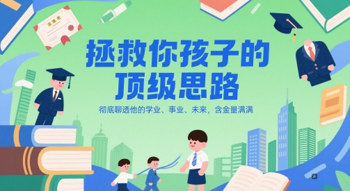 付费文章：拯救你孩子的顶级思路，彻底聊透他的学业、事业、未来，含金量满满小白网创_互联网创业项目_网络创业小白网创