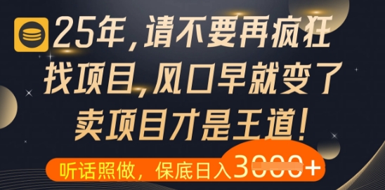 什么？25年你还在疯狂找项目做，醒醒吧，看完这些你全都懂了【揭秘】小白网创_互联网创业项目_网络创业小白网创