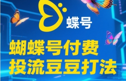 2025蝴蝶号付费投流豆豆打法，助新手快速掌握付费流量撬动自然流的核心玩法小白网创_互联网创业项目_网络创业小白网创