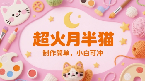 超火月半猫，制作简单，小白可冲小白网创_互联网创业项目_网络创业小白网创