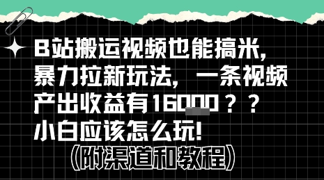 b站掘金计划？搬运视频也能挣拉新的收益，小白应该怎么玩！小白网创_互联网创业项目_网络创业小白网创