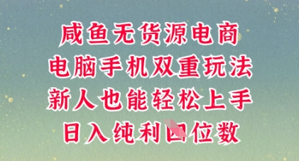 咸鱼无货源电商，多种运营方式，带你从零到一拿结果，可做代运营，也可软件一键发布【揭秘】小白网创_互联网创业项目_网络创业小白网创