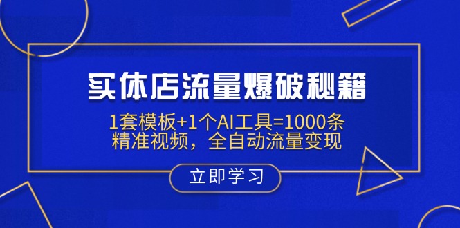 （14131期）实体店流量爆破秘籍：1套模板+1个AI工具=1000条精准视频，全自动流量变现小白网创_互联网创业项目_网络创业小白网创