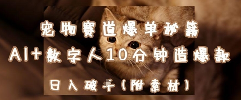 宠物赛道爆单秘籍：AI+数字人10分钟造爆款，日入1k小白网创_互联网创业项目_网络创业小白网创
