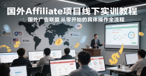 国外Affiliate项目线下实训教程，国外广告联盟从零开始的具体操作全流程小白网创_互联网创业项目_网络创业小白网创