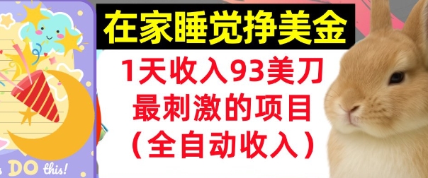 在家挣美金，1天收入93刀，最刺激的项目，0门槛，自动收入(首次公开)小白网创_互联网创业项目_网络创业小白网创