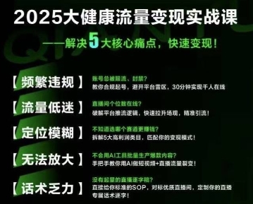 大健康流量全域新增长8.0，三月底线下课视频，大健康万亿蓝海，从类目突围到模式迭代小白网创_互联网创业项目_网络创业小白网创