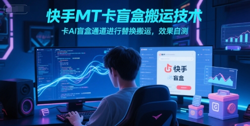 快手MT卡盲盒搬运技术，卡AI盲盒通道进行替换搬运，效果自测小白网创_互联网创业项目_网络创业小白网创