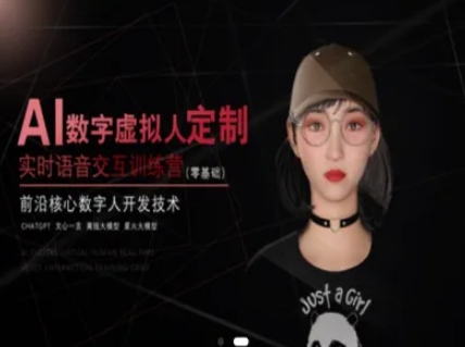 AI数字虚拟人定制，实时语音交互训练营（零基础），前沿核心数字人开发技术小白网创_互联网创业项目_网络创业小白网创