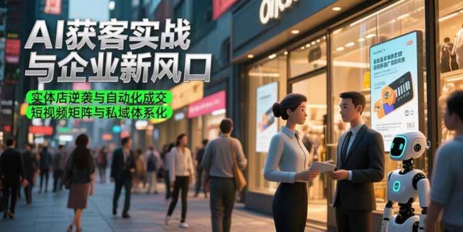 （15348期）AI获客实战与企业新风口，实体店逆袭与自动化成交 短视频矩阵与私域体系化小白网创_互联网创业项目_网络创业小白网创
