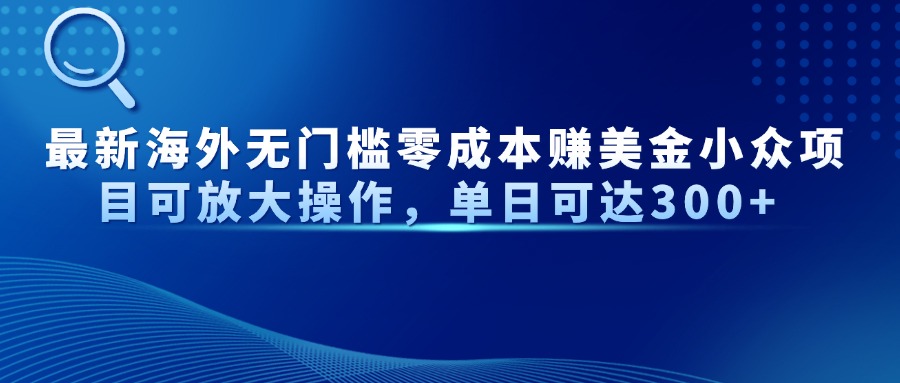 （14542期）最新海外无门槛零成本赚美金小众项目可放大操作，单日可达300+ 小白网创_互联网创业项目_网络创业小白网创