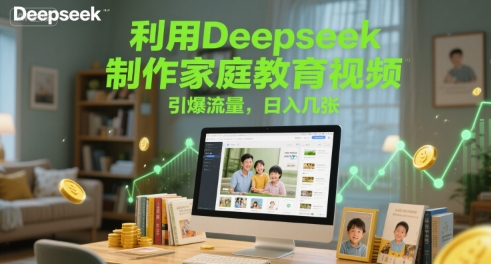 利用Deepseek制作家庭教育视频，引爆流量，日入几张小白网创_互联网创业项目_网络创业小白网创