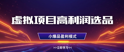 虚拟项目高利润选品方法，做好单店利润1W+，可多店倍增利润小白网创_互联网创业项目_网络创业小白网创