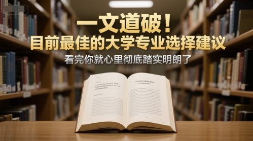 付费文章：一文道破！目前最佳的大学专业选择建议，看完你就心里彻底踏实明朗了小白网创_互联网创业项目_网络创业小白网创