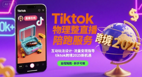 Tiktok物理整蛊直播陪跑服务-tiktok跨境2025小白网创_互联网创业项目_网络创业小白网创