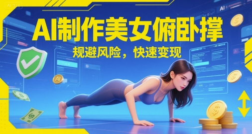 AI制作美女俯卧撑，规避风险，快速变现小白网创_互联网创业项目_网络创业小白网创