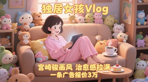 单个账号涨粉71W！用AI制作独居女孩Vlog，宫崎骏画风，治愈感拉满，一条广告报价3W小白网创_互联网创业项目_网络创业小白网创