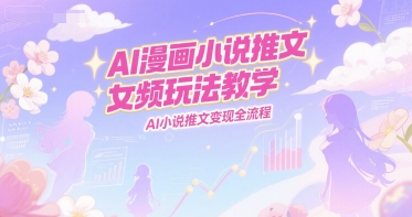 AI漫画小说推文女频玩法教学，AI小说推文变现全流程小白网创_互联网创业项目_网络创业小白网创