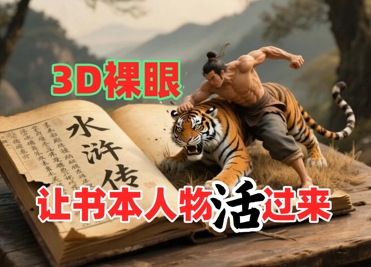 书本人物裸眼3D视频，新的玩法，流量超猛，保姆级教程小白网创_互联网创业项目_网络创业小白网创