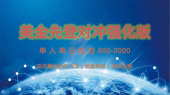 （15012期）美金先登计划对冲强化版，2025年黑马中最暴力收益日收益1k-4k（可放大…小白网创_互联网创业项目_网络创业小白网创