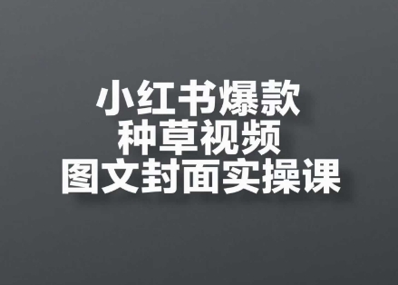 小红书爆款种草视频图文封面实操课，​开店、选品、引流、变现全流程小白网创_互联网创业项目_网络创业小白网创