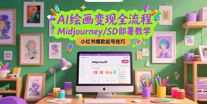 （15324期）AI绘画变现全流程，Midjourney/SD部署教学，小红书爆款起号技巧小白网创_互联网创业项目_网络创业小白网创