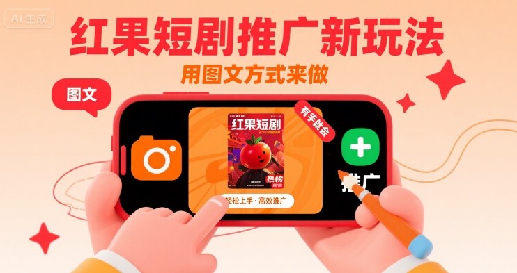 红果短剧推广新玩法，用图文方式来做，有手就会小白网创_互联网创业项目_网络创业小白网创
